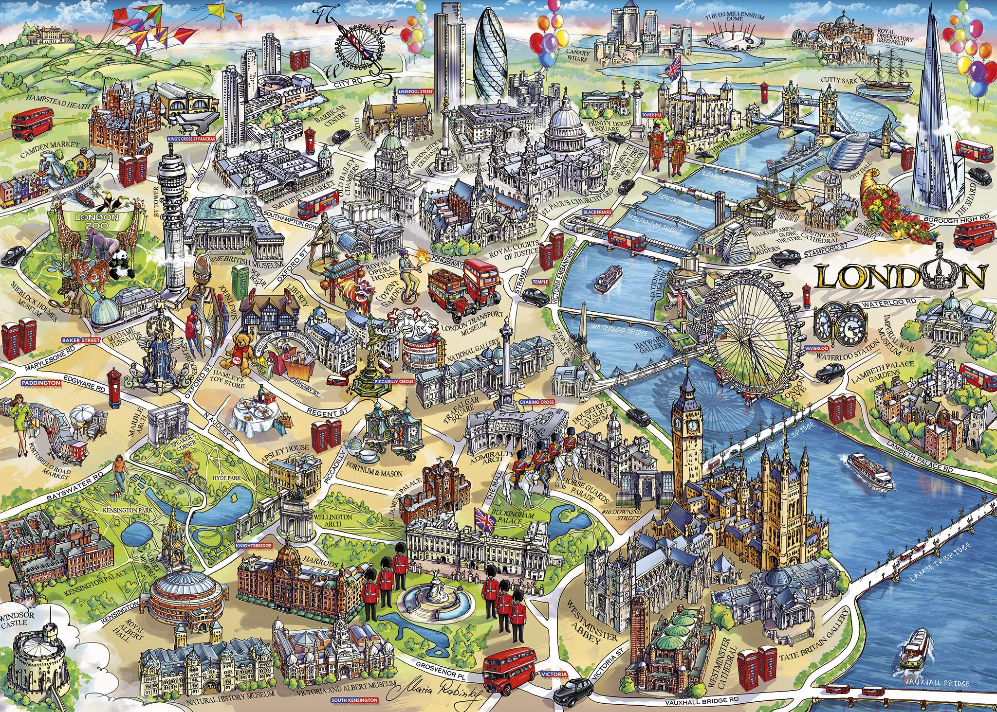 Gibsons London Landmarks Jigsaw Puzzle - 1000 Pieces | Premium Recycled Board | Includes Poster 2