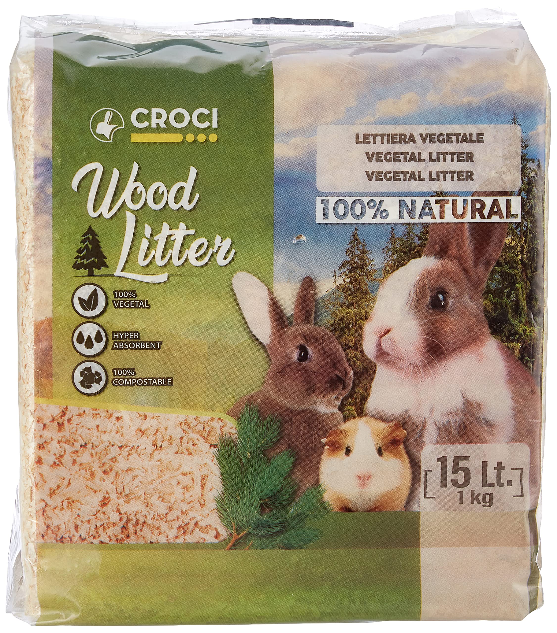 Croci 100% Natural Wood Shavings Litter for Small Animals | 1kg Pack