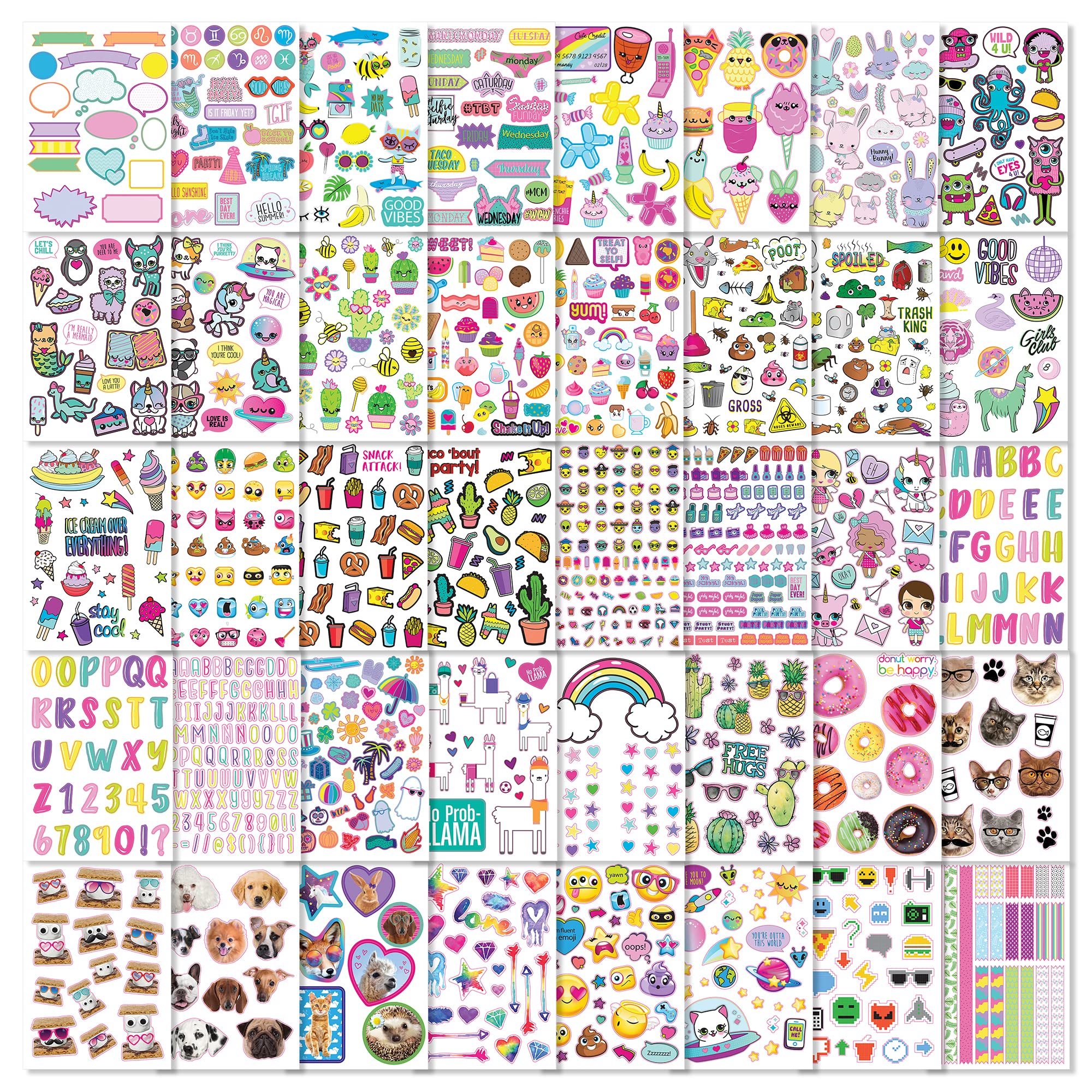 Fashion Angels Basic Fun 1000+ Ridiculously Cute Stickers Book | Paper, Multicoloured 5