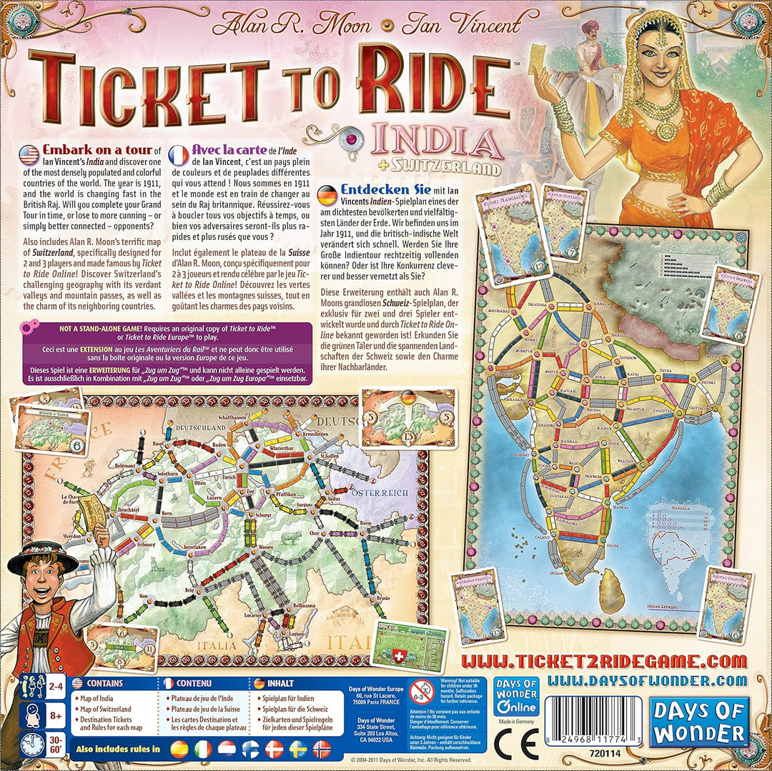 Days of Wonder Ticket to Ride India Board Game Expansion (DO7214)