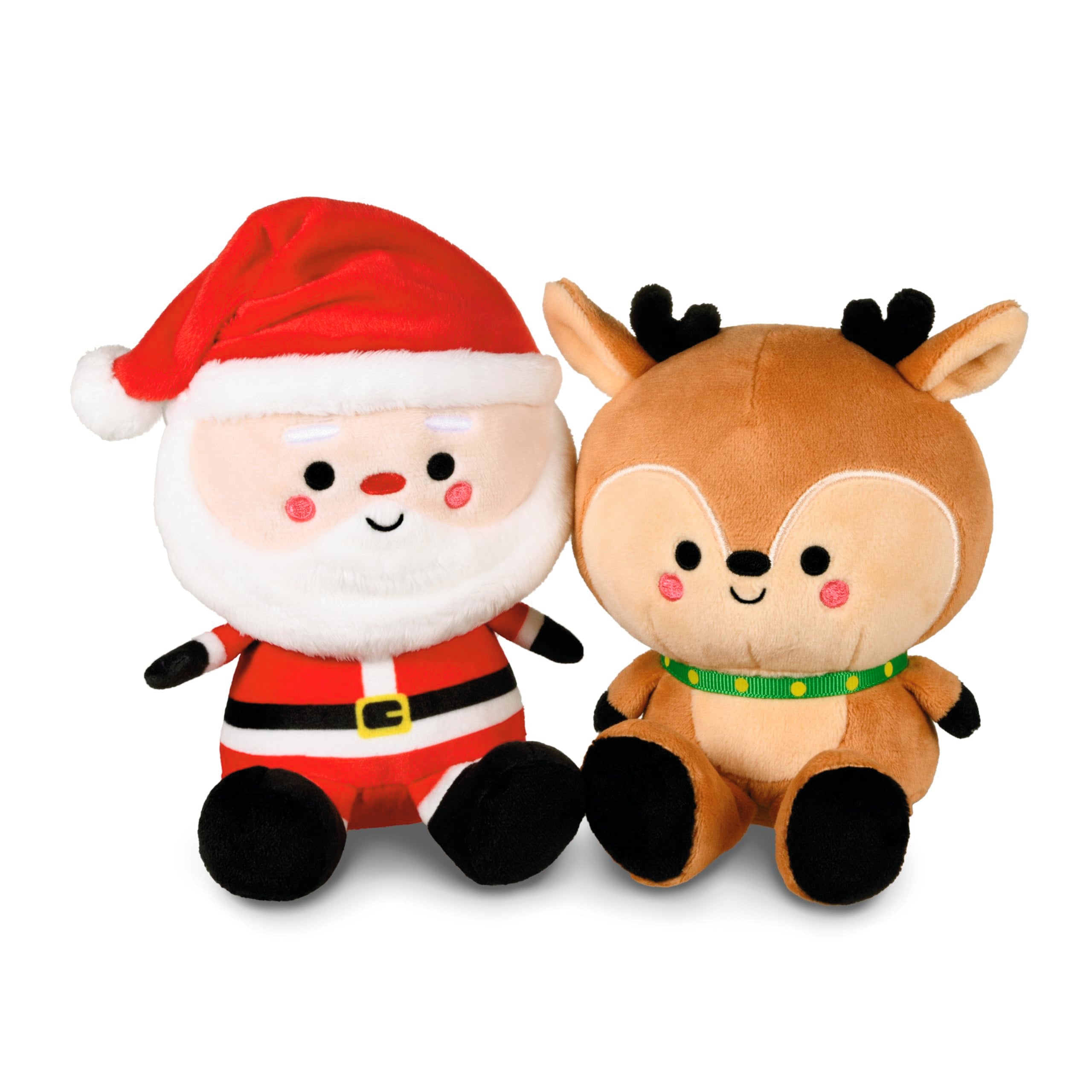 Hallmark Better Together Santa and Reindeer Plush Pair - Magnetic Soft Toy Set