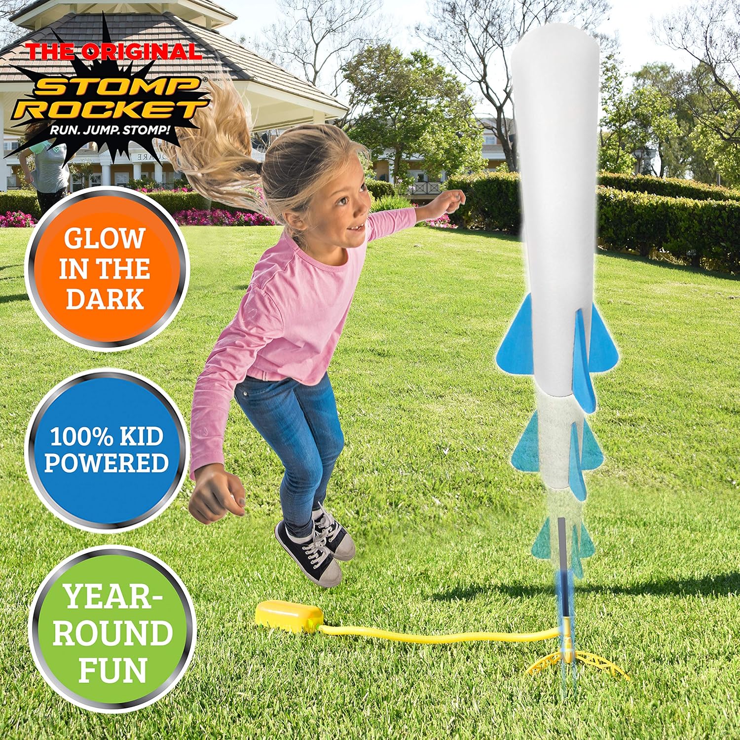 Stomp Rocket 20005 Junior Glow - Glow-in-the-Dark Foam Rockets for Kids Ages 3+ 7