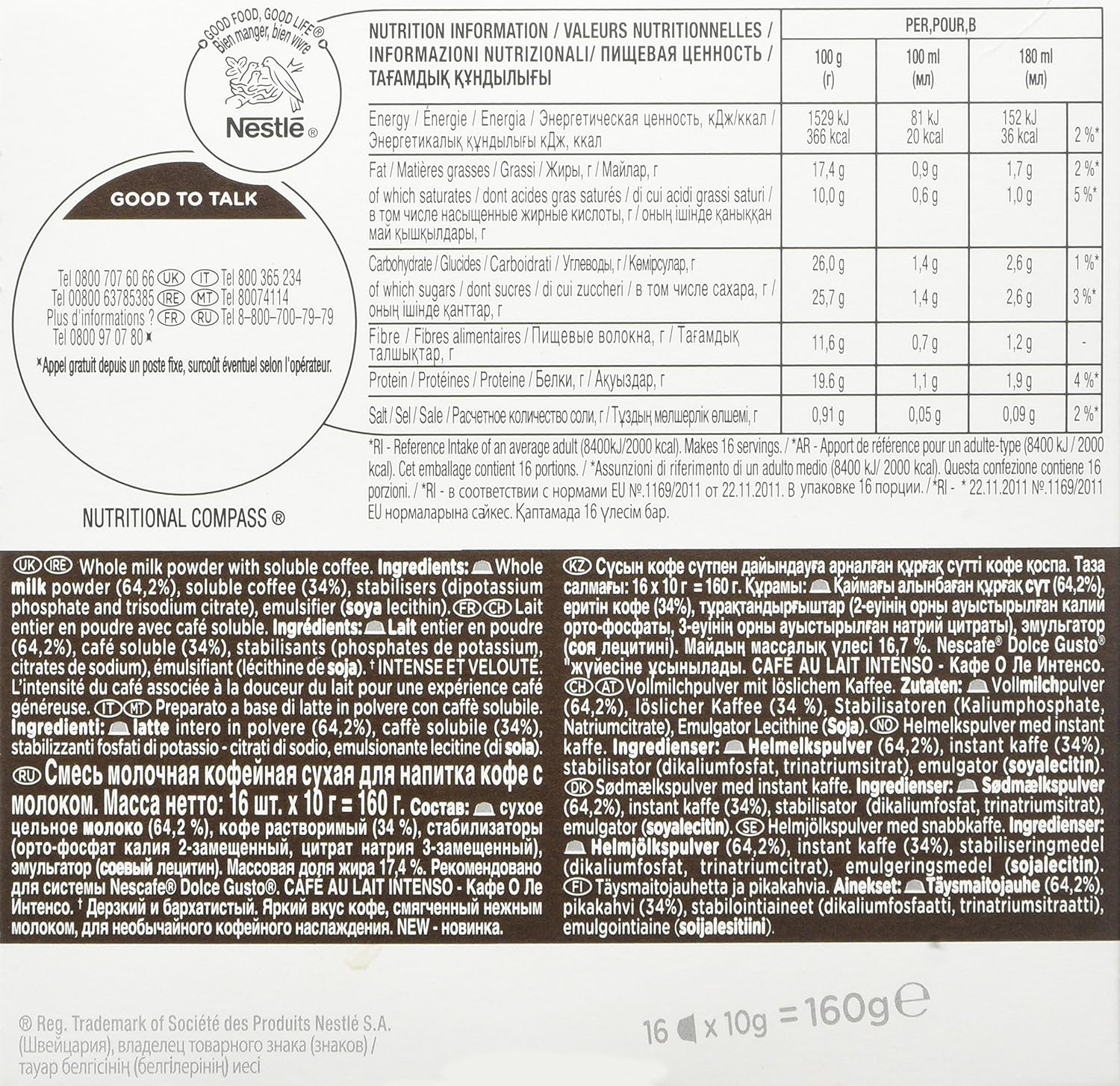 NESCAFÉ Dolce Gusto Café Au Lait Intenso Coffee Pods, 16 Capsules (48 Servings) 10