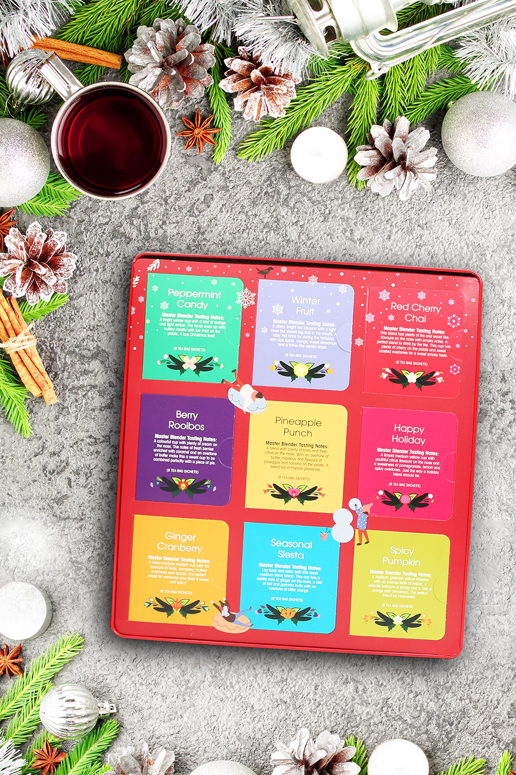 English Tea Shop Premium Holiday Collection Red Gift Tin - Organic Tea Variety Pack (72 Tea Bags) 8