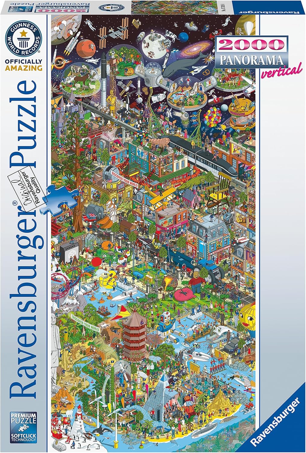 Ravensburger Guinness World Records 2000 Piece Jigsaw Puzzle - Panoramic Puzzle for Adults & Kids 12+