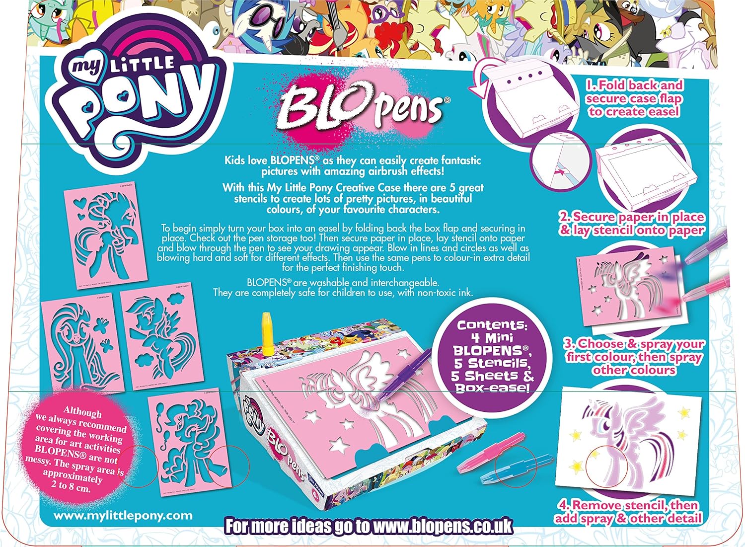 My Little Pony BLOPENS Creative Case - Airbrush Art Set for Kids 7