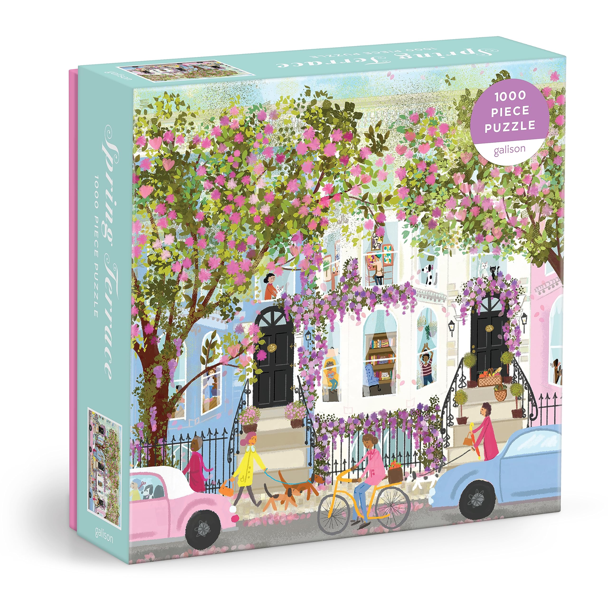 Galison Springtime Terrace Puzzle - Joy Laforme Art | 1000 Pieces | 20 x 20 Inches