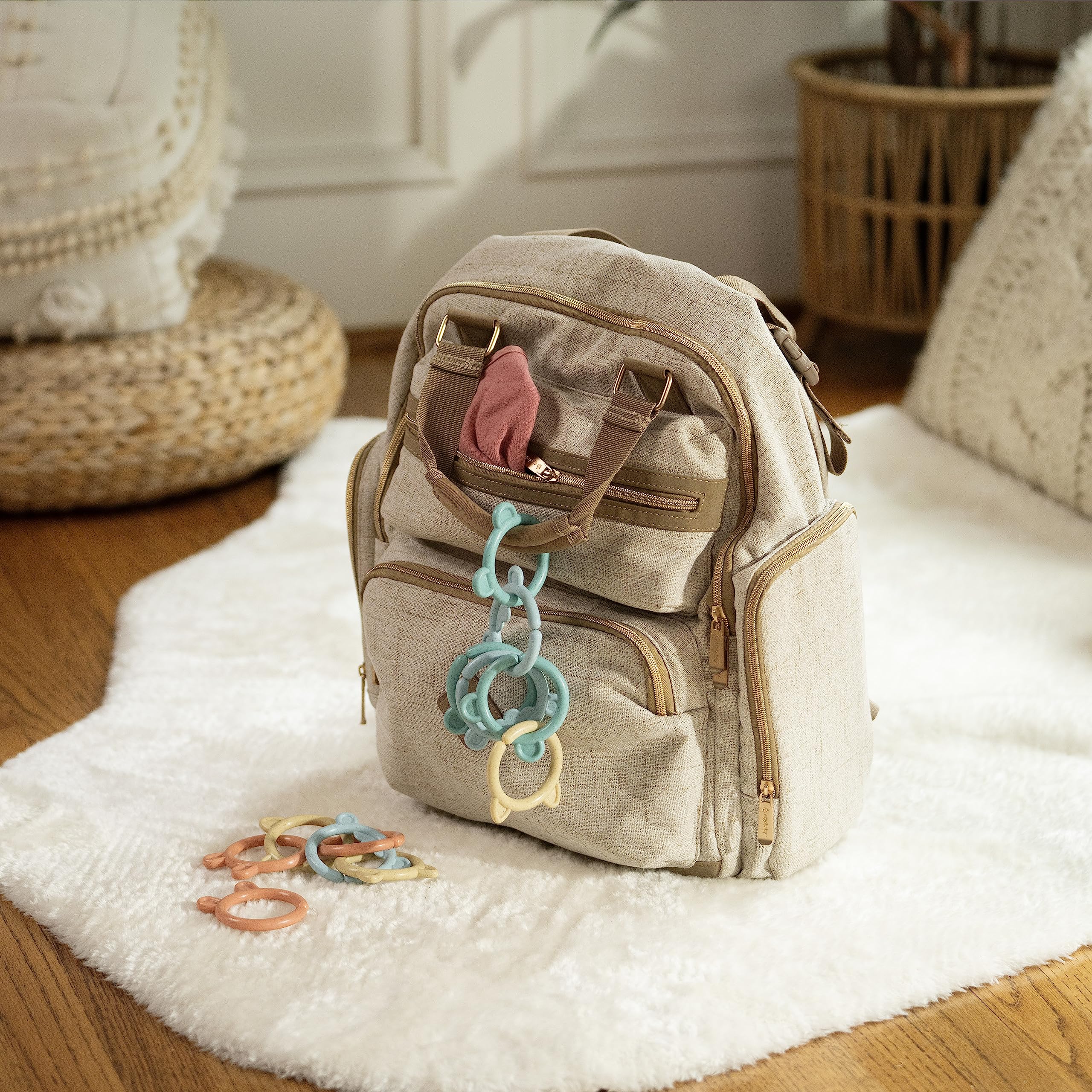 Ingenuity Sheppy's Squad Toy Links - 12 Flexible Plant-Based Links for Newborn and Up 8