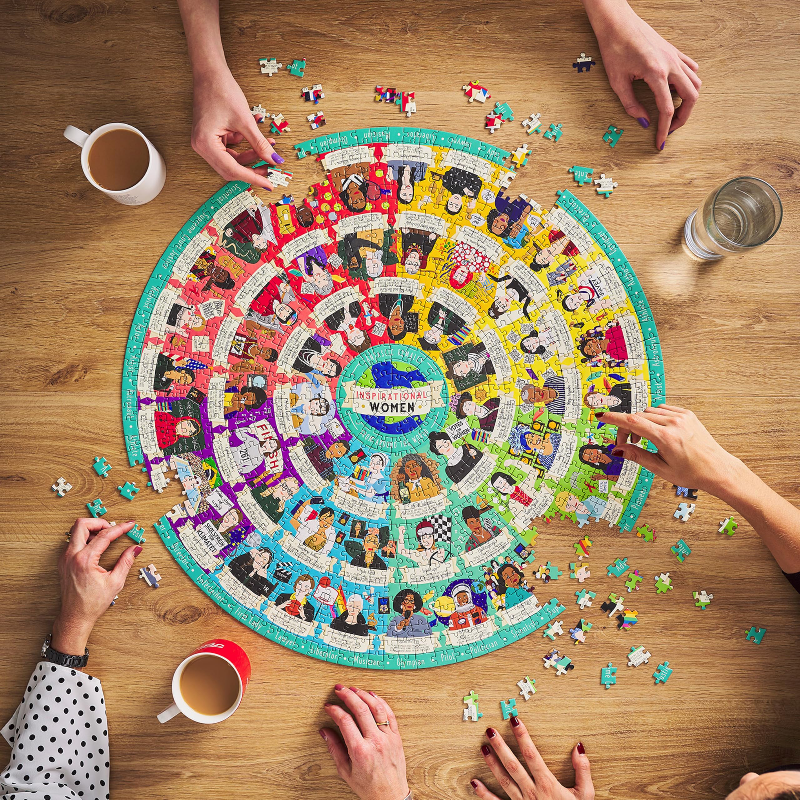 Ridley's Games Inspirational Women Jigsaw Puzzle - 1000 Pieces, Circular Design | Multicolor