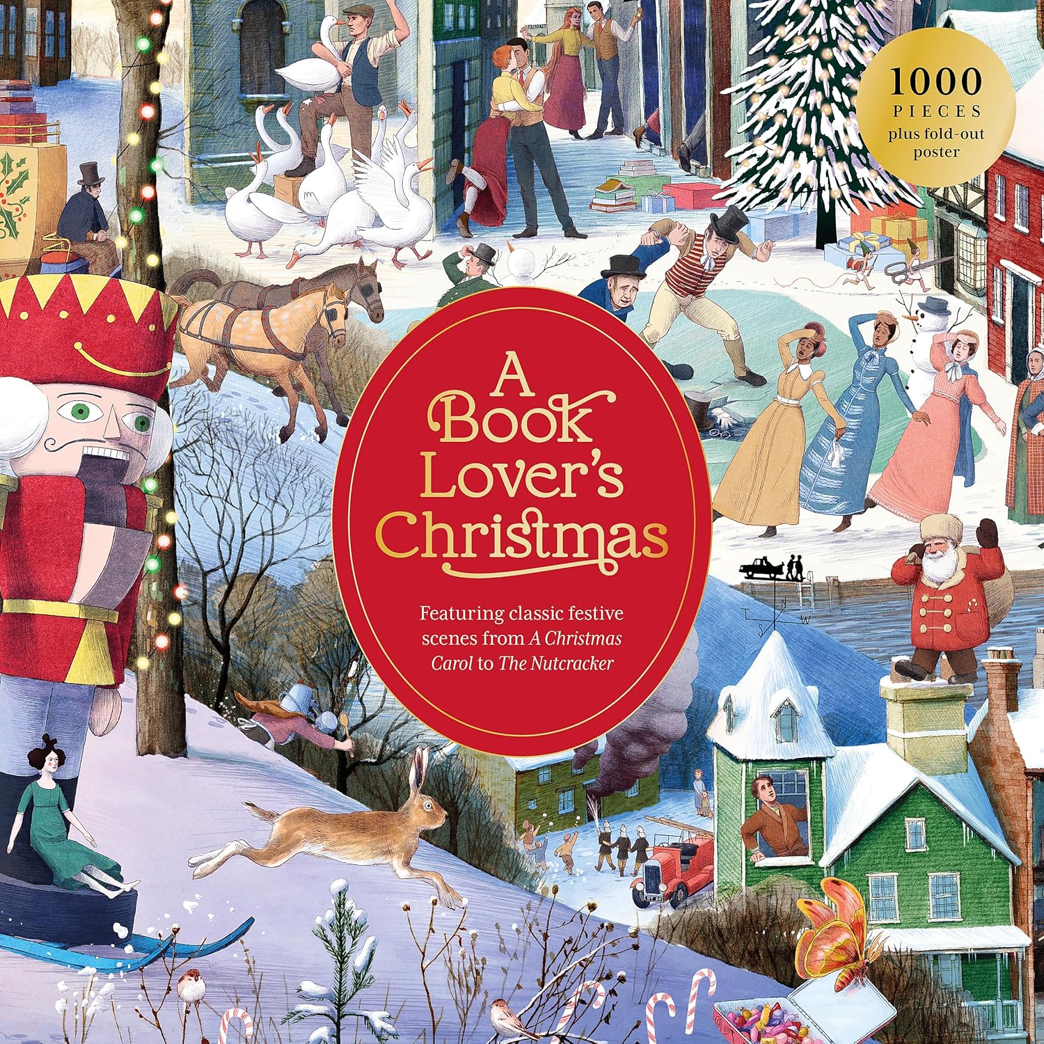 A Book Lover's Christmas 1000 Piece Puzzle - Literary Holiday Jigsaw
