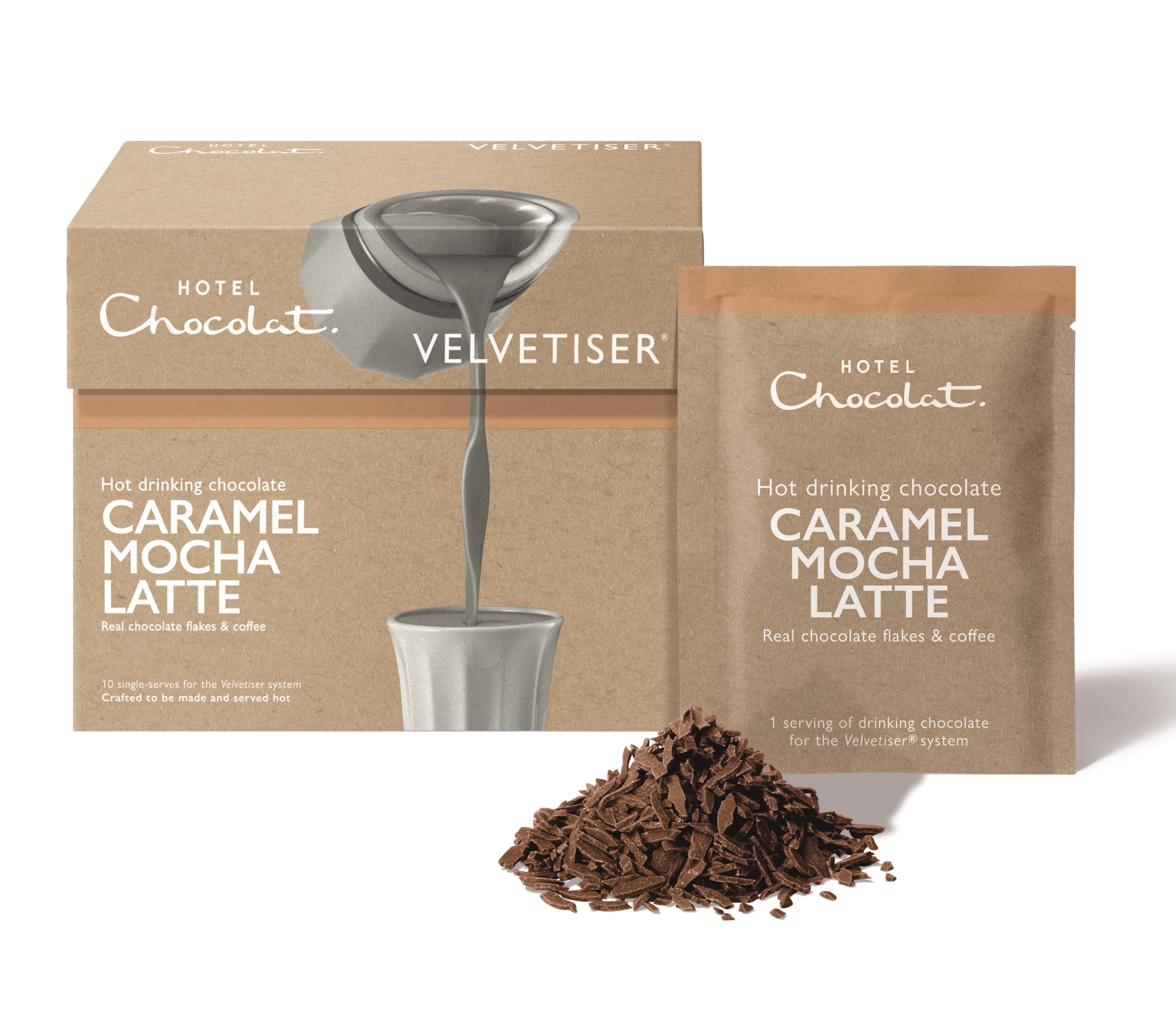Hotel Chocolat - Caramel Mocha Latte Hot Chocolate Sachets (10 Servings)