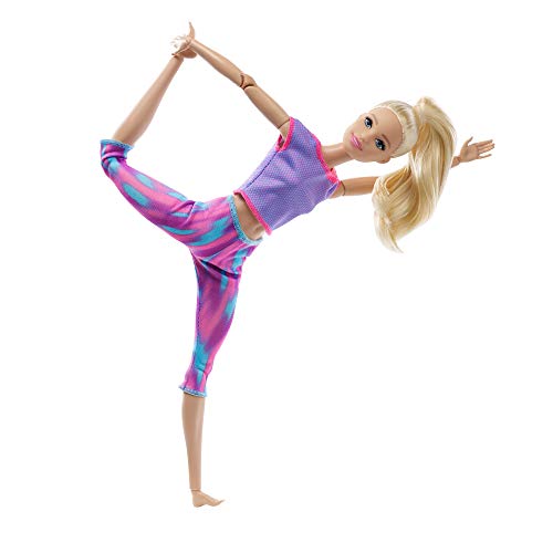 Barbie GXF04 Made to Move Doll - Flexible Yoga Doll with Long Blonde Hair for Ages 3+ 7