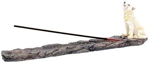 Nemesis Now H2516G6 Weihrauchbrenner „Wolf Call“, 29 cm, Weiß