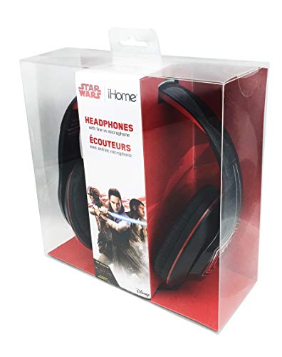 EKids Star Wars Headphones with in-line Microphone for Kids in Black and Red