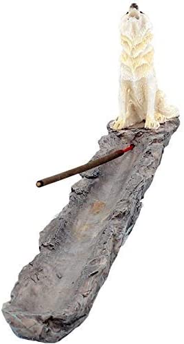 Nemesis Now H2516G6 Weihrauchbrenner „Wolf Call“, 29 cm, Weiß