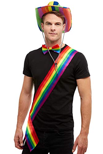 Smiffys 50997 Regenbogenschärpe, Unisex-Erwachsene, Mehrfarbig, Einheitsgröße