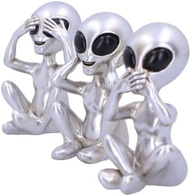 Nemesis Now Drei weise Aliens, Silber, 7,5 cm (U5929V2)