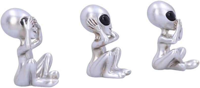 Nemesis Now Drei weise Aliens, Silber, 7,5 cm (U5929V2)