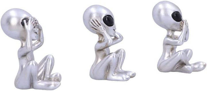 Nemesis Now Drei weise Aliens, Silber, 7,5 cm (U5929V2)
