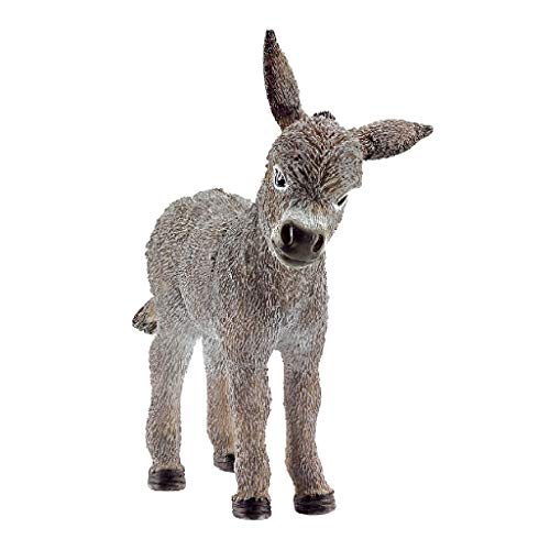 Schleich Donkey Foal 13746 - Individually Hand Painted Figure for Imaginative Play