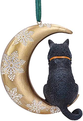 Nemesis Now Mondkatze-Hängeornament (LP), 9 cm, Gold