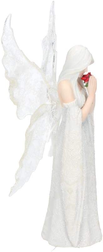 Nemesis Now B2798G6 Love Remains Anne Stokes Figur, 26 cm, Weiß, Kunstharz
