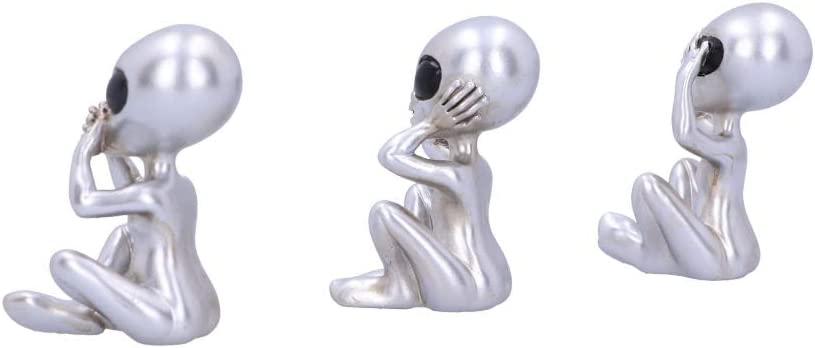 Nemesis Now Drei weise Aliens, Silber, 7,5 cm (U5929V2)