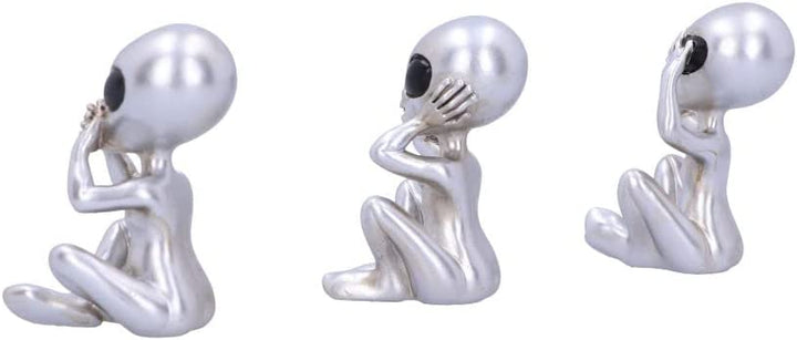 Nemesis Now Drei weise Aliens, Silber, 7,5 cm (U5929V2)