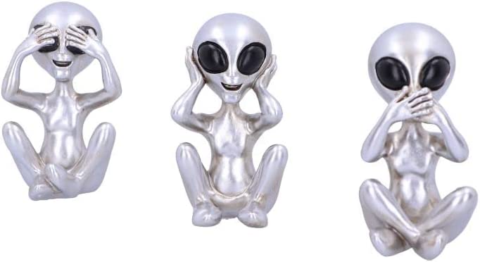 Nemesis Now Drei weise Aliens, Silber, 7,5 cm (U5929V2)