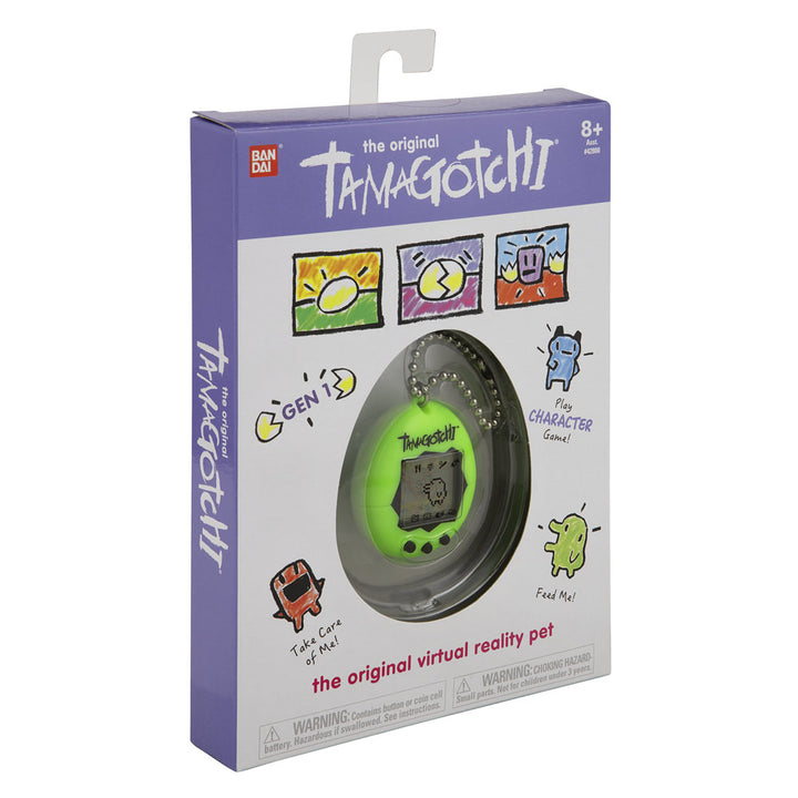 TAMAGOTCHI 42926NBNP Original Neon – Füttern, Pflegen, Pflegen – Virtuelles Haustier mit Kette
