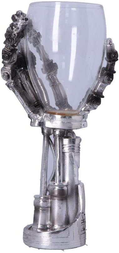 Nemesis Now B1457D5 Terminator-Handkelch, 19 cm, Silber, Harz mit Edelstahl