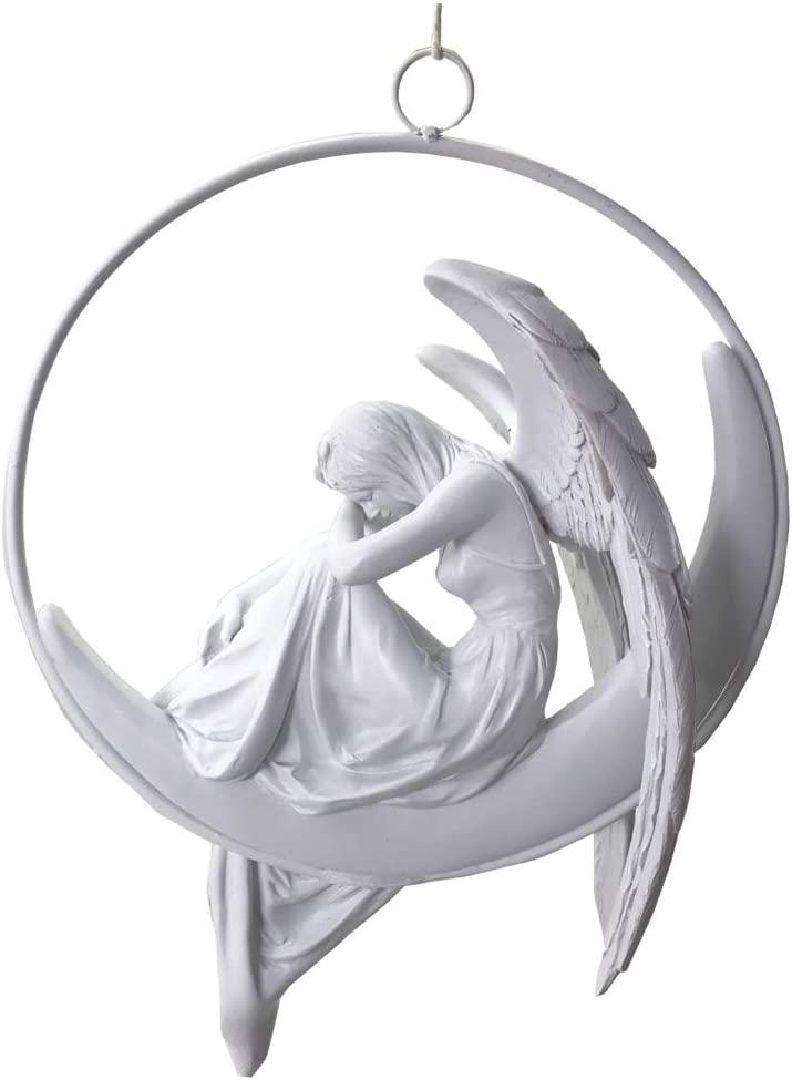 Nemesis Now Serenity weiß hängende geflügelte Engelsdekoration, Polyresin, Einheitsgröße