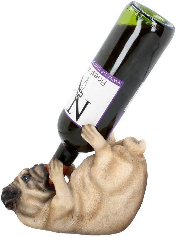 Nemesis Now Guzzlers Mops Weinflaschenhalter 21 cm Rehbraun