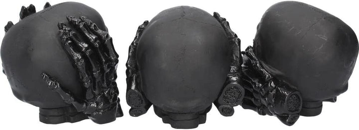 Nemesis Now Dark Totenkopf-Figur „See No, Hear No, Speak No Evil“, 45 cm, Schwarz