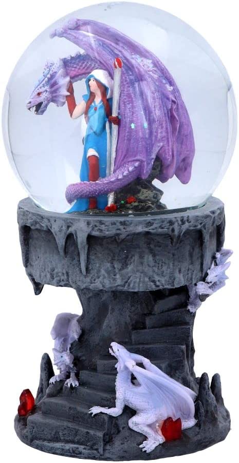 Nemesis Now Anne Stokes Dragon Mage Schneekugel-Shaker, Polyresin, Lila