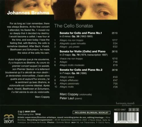 Brahms: Cello Sonatas [Audio CD]