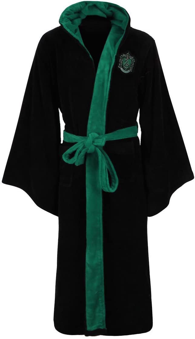 Groovy Slytherin Harry Potter Kapuzenbademantel, Polyester, Schwarz, Einheitsgröße