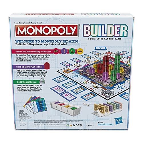 Monopoly Builder Board Game, Strategy Game, Family Game, Games for Children, Fun