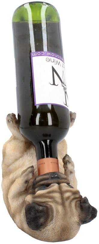 Nemesis Now Guzzlers Mops Weinflaschenhalter 21 cm Rehbraun