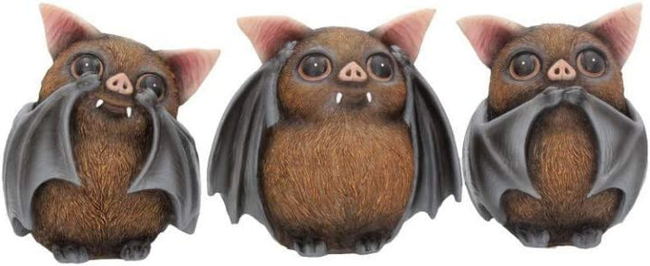 Nemesis Now B4473N9 Three Wise Bats 8,5 cm Figuren, braun