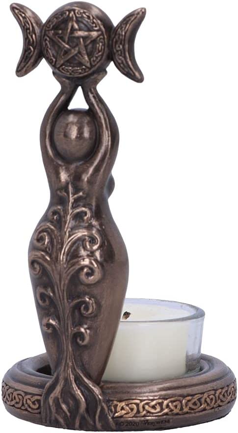 Nemesis Now Triple Goddess Teelichthalter 12 cm, Bronze