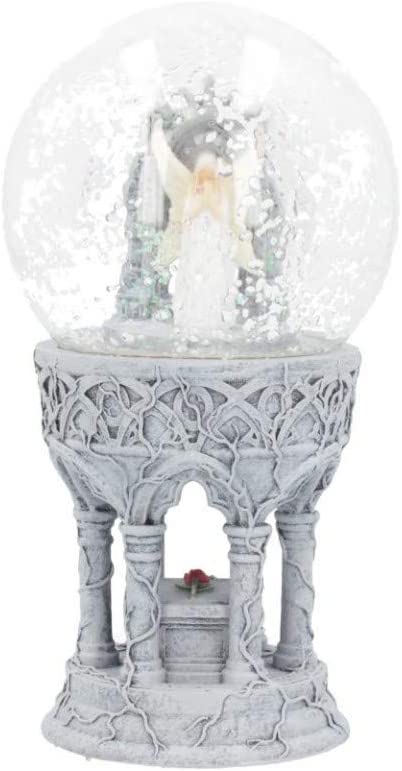 Nemesis Now Love Remains Schneekugel Anne Stokes 18,5 cm, Harz, Glas, Wasser, Elfenbein