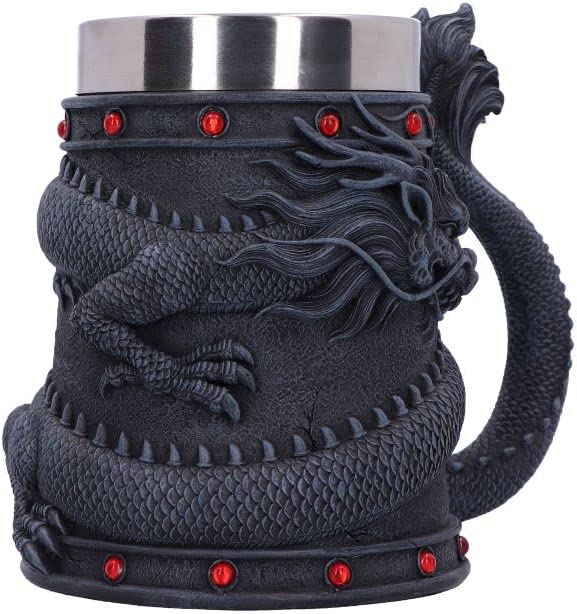 Nemesis Now Dragon Coil Krug, Grau, 16 cm