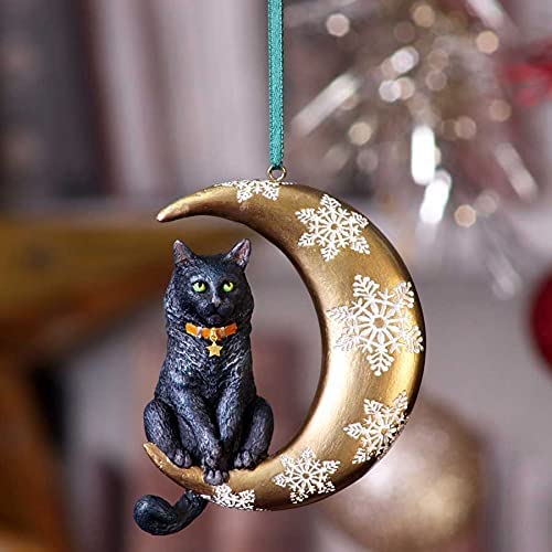 Nemesis Now Mondkatze-Hängeornament (LP), 9 cm, Gold