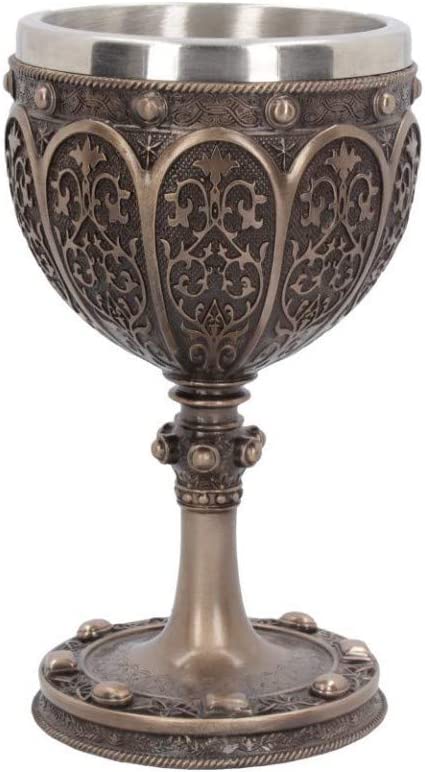 Nemesis Now B4507N9 Grail 17 cm Kelch, Harz mit Edelstahl, Bronze
