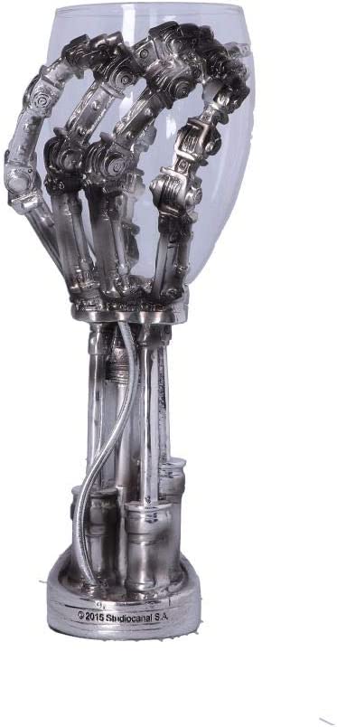 Nemesis Now B1457D5 Terminator-Handkelch, 19 cm, Silber, Harz mit Edelstahl