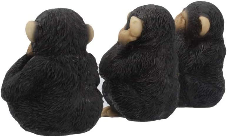 Nemesis Now U4174M8 Figur „Drei weise Schimpansen“, 8 cm, Schwarz