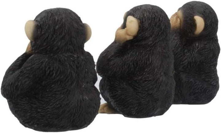 Nemesis Now U4174M8 Figur „Drei weise Schimpansen“, 8 cm, Schwarz