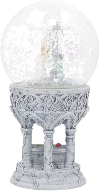 Nemesis Now Love Remains Schneekugel Anne Stokes 18,5 cm, Harz, Glas, Wasser, Elfenbein