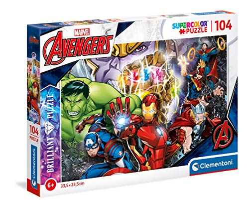Clementoni 20181, Marvel Brilliant Puzzle für Kinder – 104 Teile, ab 6 Jahren